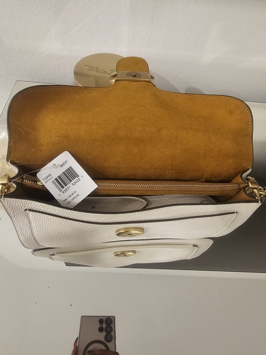 Coach Soft Pebble Leather Tabby Shoulder Bag in Chalk - Picture 3 of 9